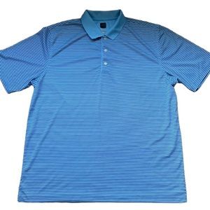 GREG NORMAN Men’s MicroLux MC75 Striped Blue Polo Size XXL